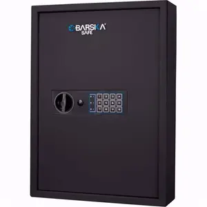 212 MAIN 100-Key Digital Wall Safe Key Organizer - Black Solid Steel Commercial Office Furniture with Digital Keypad, Security