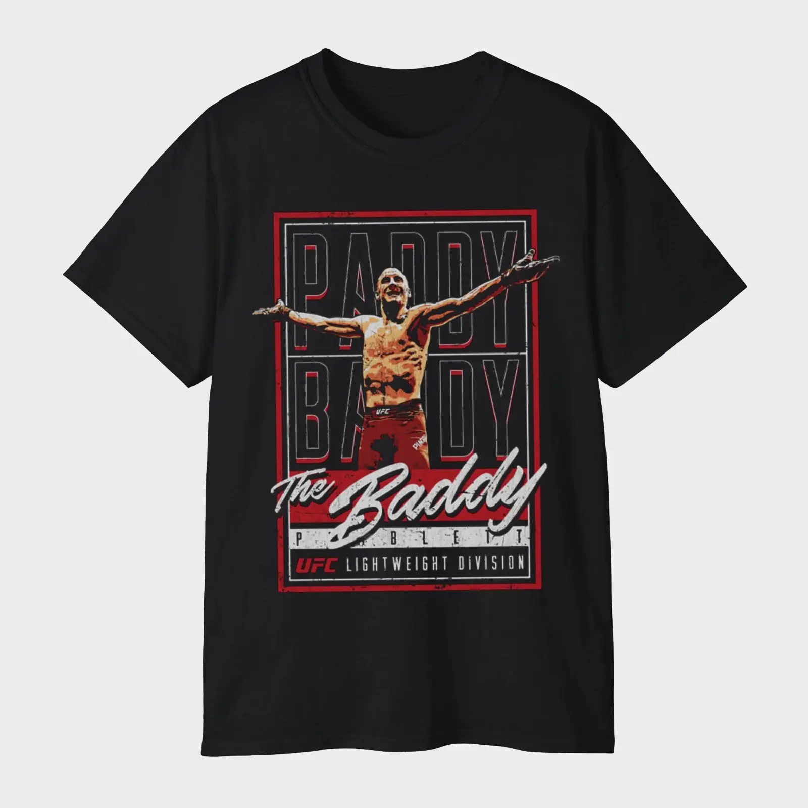 Paddy Pimblett The Baddy T-Shirt - UFC Lightweight Division Red Frame Celebration Vintage MMA Tee