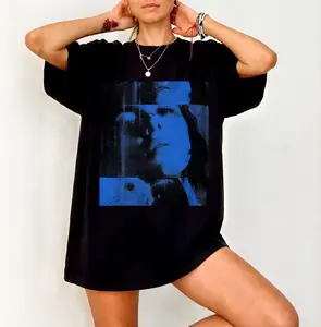 Billie Queen of Sad Music Shirt, Blue Portrait Unisex Oversized Tee, Cute Gift Idea for Fans