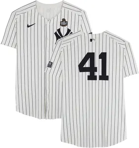 Tommy Kahnle New York Yankees Game-Used #41 White Pinstripe Jersey vs. Los Angeles Dodgers on October 28, 2024 - Fanatics Authentic Certified