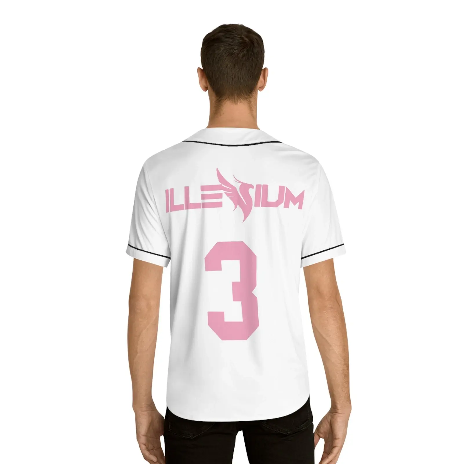 Illenium Jersey Rave Music Festival Concert Jersey Unisex White and Pink #Baseball