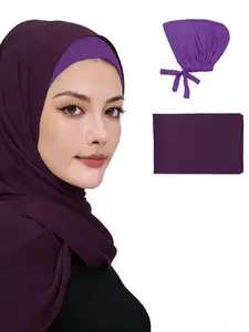 Matched Hijab and Undercap Set, Chiffon Muslim Head Scarf for Women, A Perfectly Decent Combination