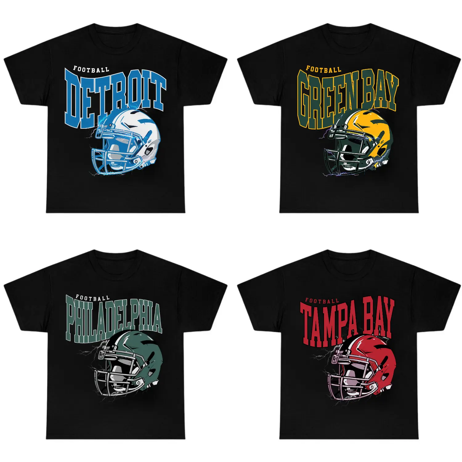 Retro Football All Team T-Shirts, Vintage Sportswear Collection, Unisex Game Day Graphic Tee, Classic Football Fan Outfit, Gift for Men and Women