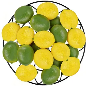 20PCS Fake Lemons, Yellow Green Artificial Lemons, Matte Finish Fruit Decor for Kitchen Fruit Bowl Table Centerpiece & Photography