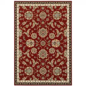 212 MAIN 509127 2x4 ft. Stain-Resistant Oriental Power-Loom Rectangle Area Rug, Durable Home Decor Rugs in Red, Black, Blue, Ivory, Green & Salmon, Durable Area Rugs