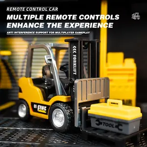 Remote Control Forklift Toy with Lifting Mast and Crane, Switchable Functions, APP Control for Ages 6+, Rechargeable Battery Included