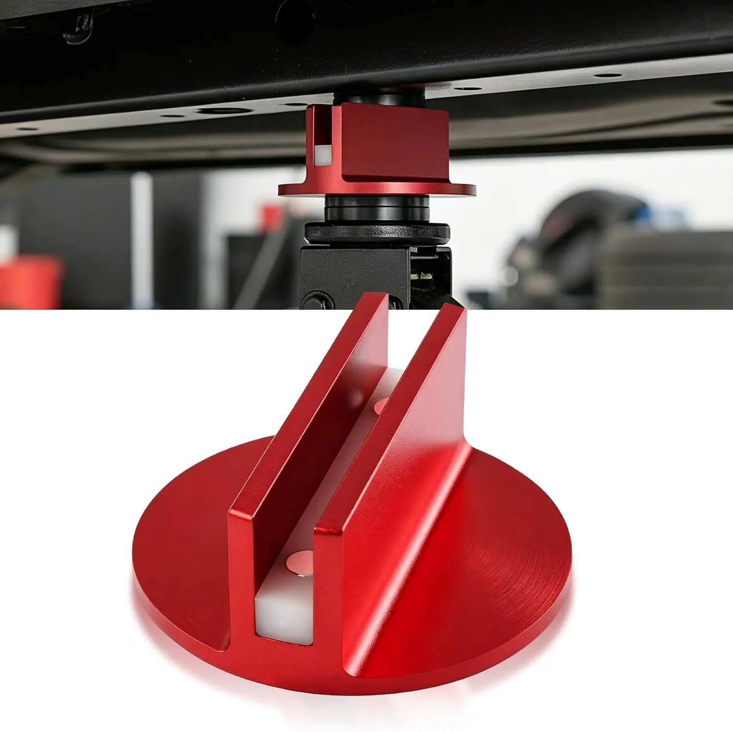 Universal Magnetic Jack Pad, Floor Jack Extension, 0.37 Inch Slotted Aluminum Grooved Vehicle Pinch Weld Frame Rail Adapter, Auto Accessories Pinch Weld Frame Rail Protector for Car SUV Truck