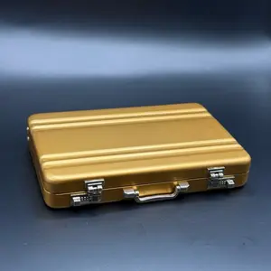Mini Gold Briefcase - Pocket Suitcase Wallet For Cards (+ 1 Bonus Excuse Card Included)