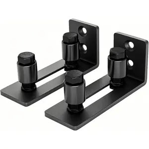 Sliding Barn Door Bottom Adjustable Floor Guide Roller, Black, Smooth and Quiet, Easy to Install, 2 Pack Rollers
