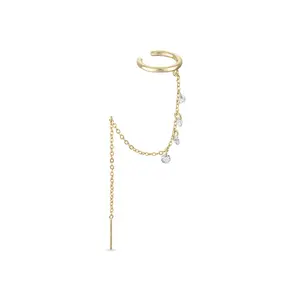 Vermeil Dangle Chain Threader with Ear Cuff