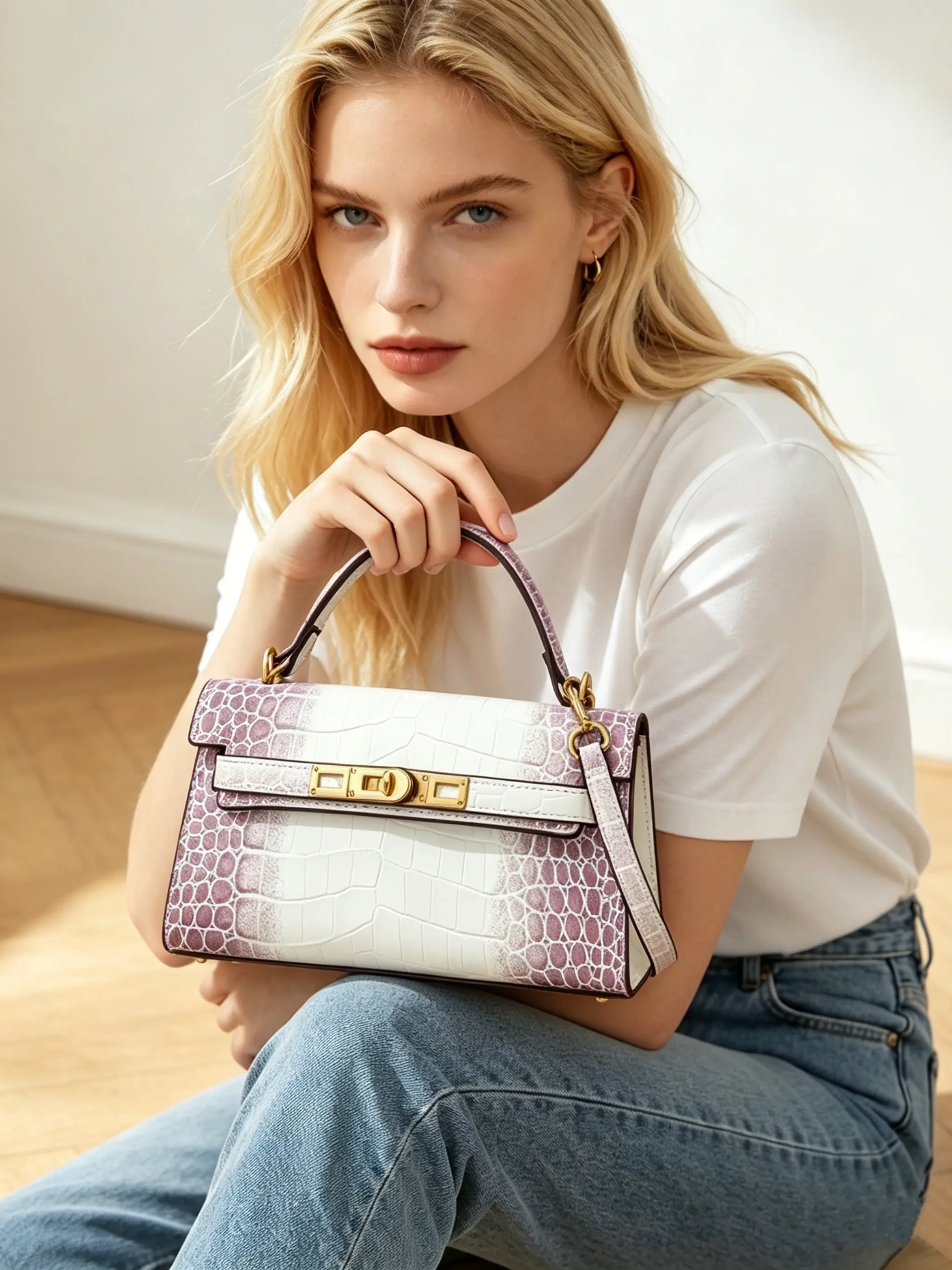 Fashion Crocodile Pattern PU Handbag, Colorblock Women's Chic Crossbody Purses, Commuter Daily Use, Versatile Small Backpack, Casual Trendy Bag, Fashionable Patterned Bag, Crossbody Shoulder Bag