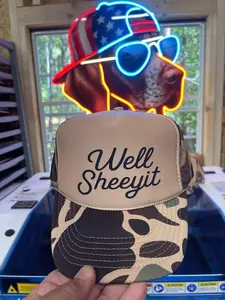 “Well Sheeyit” Camo Trucker Hat – Funny Southern Slang Hat for Men & Women | Pointer Tactical Customs