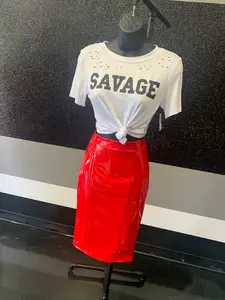 Red Latex skirt