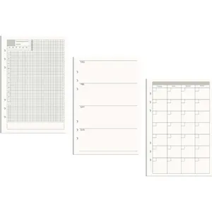 A5 Refill Paper 3 Pack Undated Daily Weekly Monthly Binder Inserts 6-Hole Punched Filler Paper Planner Refills, 135 Sheets/270 Pages Refillable Binder Papers