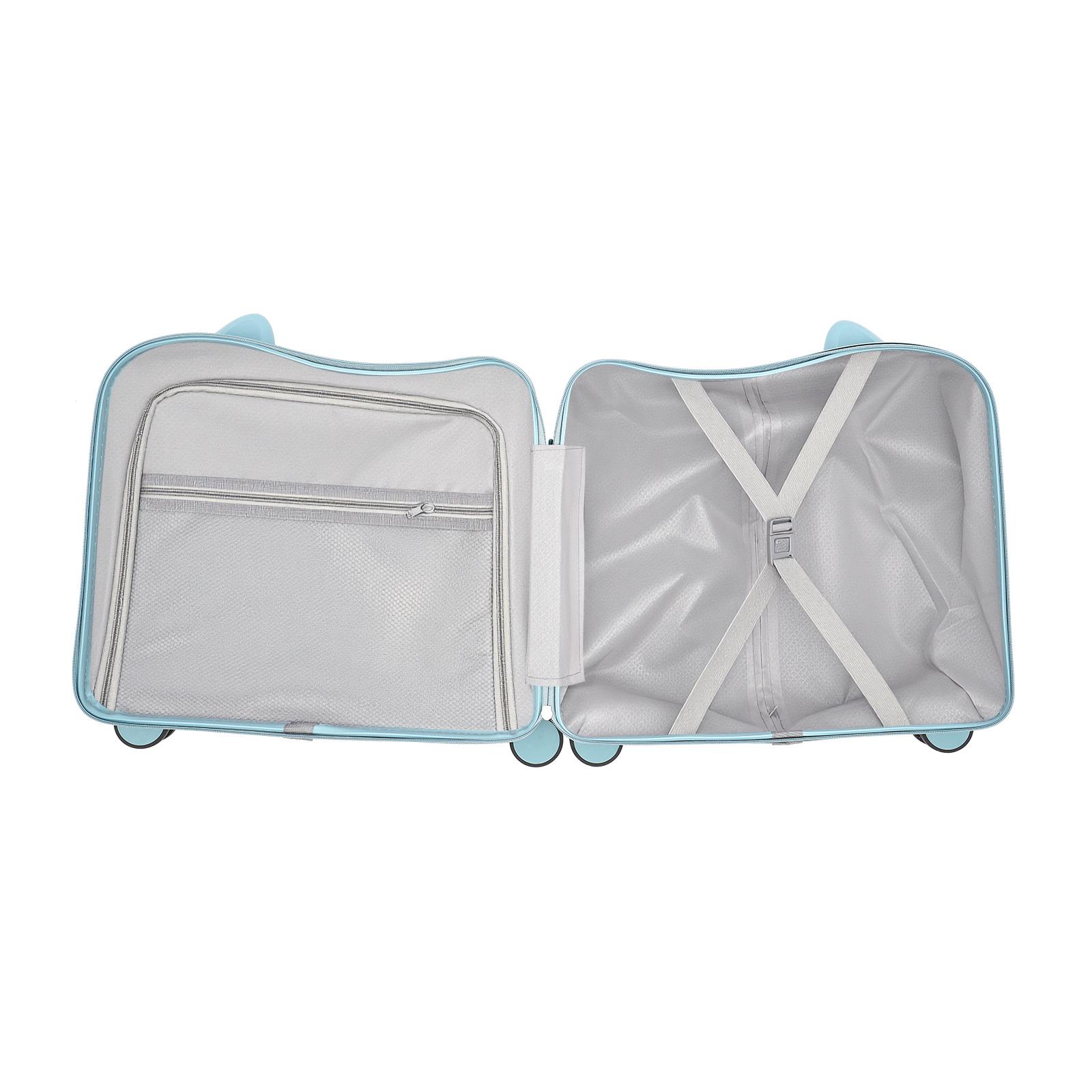 33.6Qt Ride-On Suitcase for Kids with Built-in Lock & Adjustable Pull Rod, ABS Children's Luggage with 4 Silent Wheels, 110 lbs Capacity Rideable Suitcase for Airplane Travel, Birthday Gift for Boys Girls Ages 3-6