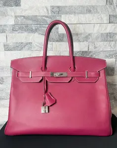 Pre-owned birkin leather Shoulder Bags Hermès 35 Handbag in Tosca Togo Leather