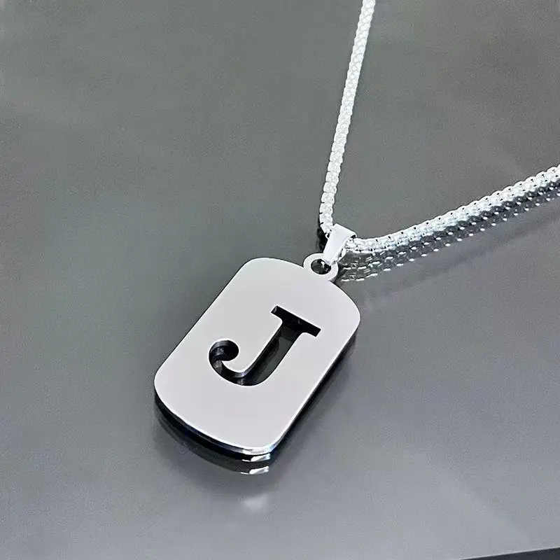 Letter J+70cm titanium steel chain