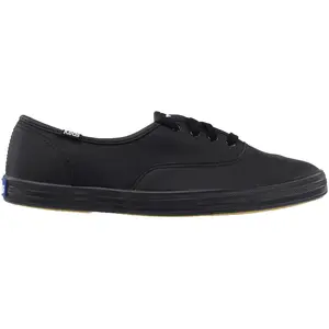 Keds Womens Champion Originals Leather Lace Up Sneakers Shoes Casual - Black