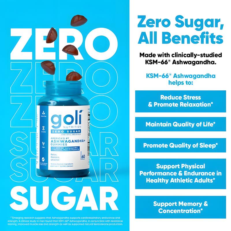 Goli Nutrition Zero Sugar Best Seller Trio - 3-in-1 Pre Post Probiotic Apple Cider Vinegar Vitamin B12 Ashwagandha Gummies Gluten-Free Vegan Non-GMO Gelatin-Free 60 Count Healthcare Supplement