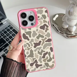 Camo Pattern Shockproof Phone Case for iPhone X Xsmax 17 11 12 13 14 15 16 Pro Max Plus Protecitved Cover Affordable Anti-Fall Vintage Sitka Cute Girl Suitable for Samsung S24 FE
