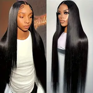 Straight Lace Front Wig Transparent HD 13x6 Straight Brazilian Virgin Human Hair Lace Frontal Wigs Pre Plucked With Baby Hair For Women 180% Density