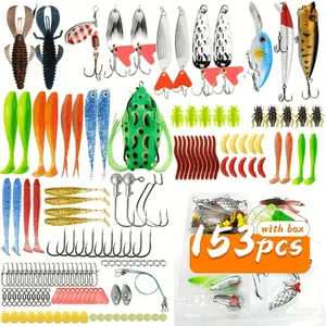 Takami 153pcs Fishing Lure Set, Includes Hard Bait, Soft Bait, Flashy Wobblers, General Accessories, Perfect Gift for Outdoor Fishing Enthusiasts