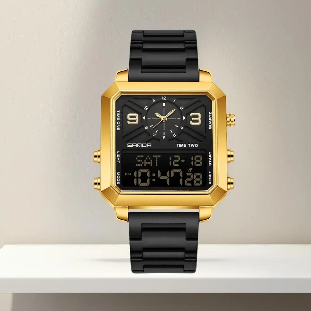 Steel with black gold finish(with Free Watch Box)