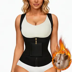 Waist Trainer Corset for Women Tummy Control Sport Workout Body Shaper Vest for Women Postpartum Gym Zipper and Hooks