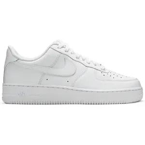 Nike Air Force 1 Low '07 White Leather Fashion Sneakers 100% Authentic All-White Leather Trainer Shoes Stylish Basketball Shoes