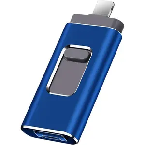 4 in 1 USB Flash Drive 64GB/128GB/256GB/512GB/1TB, USB External Memory, High Speed USB 3.0 Memory Stick for iPhone & Type-C & Android Phones & PC, Multi-Purpose Photo Stick Thumb Drive Pen Drive