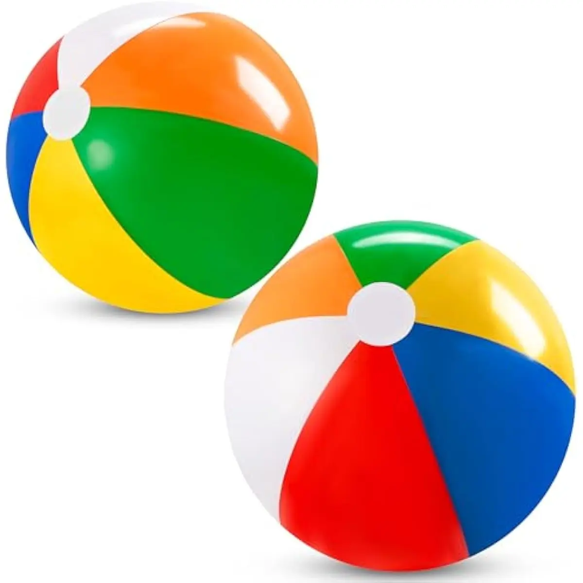 2-Pack 20" Beach Balls - Pool Toys Large Inflatable Beach Ball Swimming Pool Water Games, Classic Rainbow Color Beachball Luau Birthday Decorations Party Supplies Party Favors Gifts