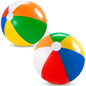 2-Pack 20" Beach Balls - Pool Toys Large Inflatable Beach Ball Swimming Pool Water Games, Classic Rainbow Color Beachball Luau Birthday Decorations Party Supplies Party Favors Gifts