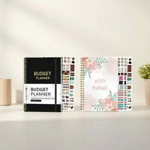 Monthly & Weekly Planner Bundle, Productivity Planner, 2 Counts Including 1 Count A5 Paper Notebooks & 1 Count 52 Sheets Weekly and Multicolor Monthly Budget Expense Trackers, Office Stationery Supplies