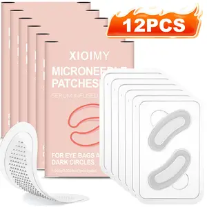 12pcs Hyaluronic Acid Micro Needle Eye Mask, Injected Retinol and Peptides, for Eyes Face Nose, Strong Hydrating Moisture Tighten Skin