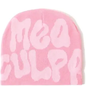 MEA Culpa Beanie Knitted Hat Grunge Wool Hat Summber Black, Cold Warm Hip Hop Graphic Designs