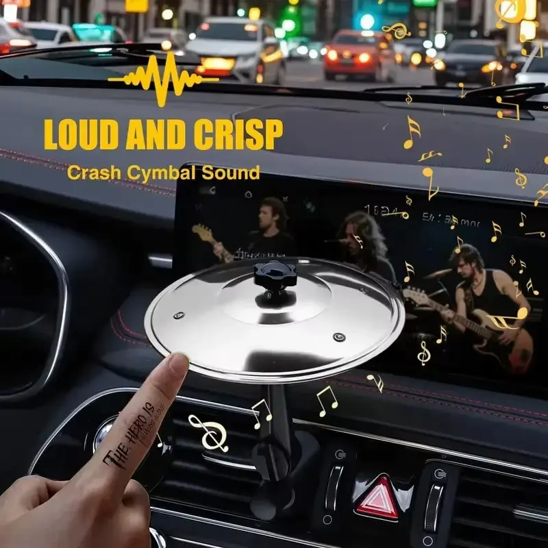 1PC Mini Car Crash Cymbal - Air Vent-Mounted Hand-Shooting Percussion Instrument for Car Interior (Toys & Hobbies, Musical Instruments Accessory)