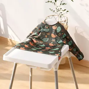 Long Sleeve Baby Bib, Waterproof Baby Bib, Easy Cleaning Baby Feeding Accessories for High Chair, Stroller and Table