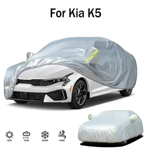 190T Car Cover, Car Cover with Reflective Strip, Sun Protection & Heat Insulation Car Cover, Dustproof & Anti-scratch Car Cover for Kia K5