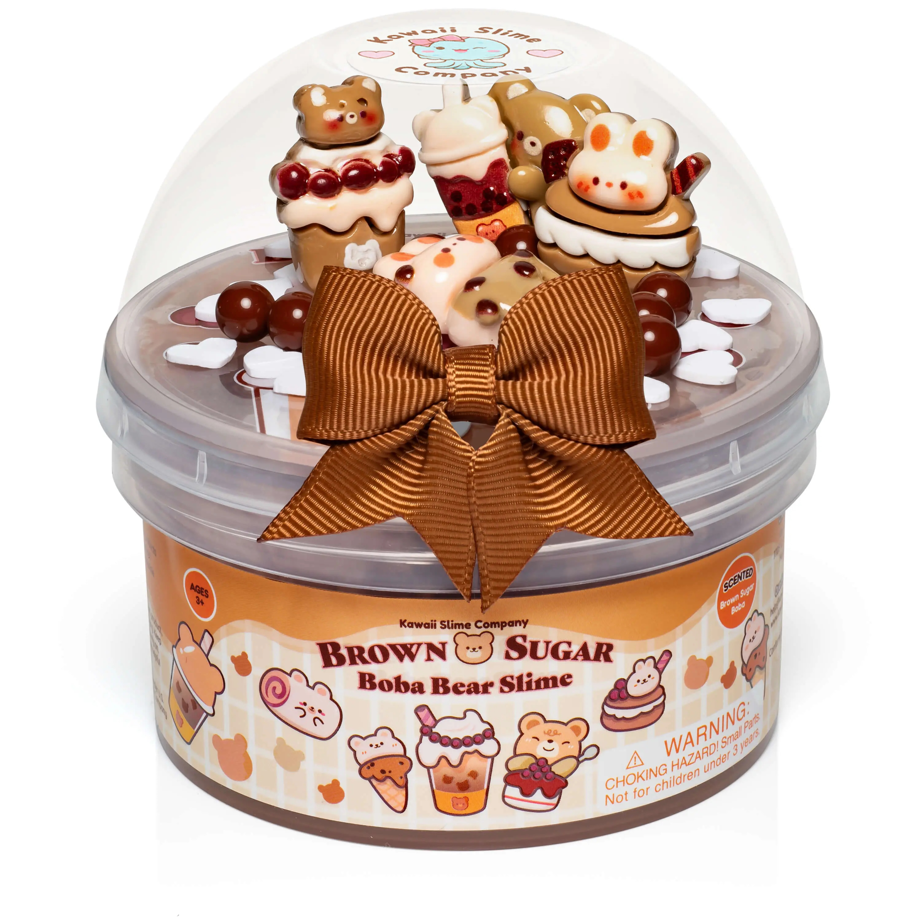 Brown Sugar Boba Bear Signature Dome™ Slime Sugary Fun Stretchy