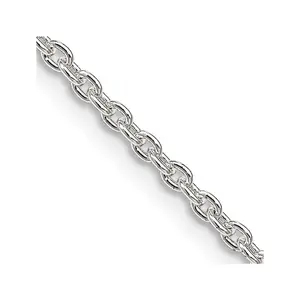 Sterling Silver 2.25MM Cable Chain Necklace Womens Gold Chain Available in 16-24 Inch Lengths