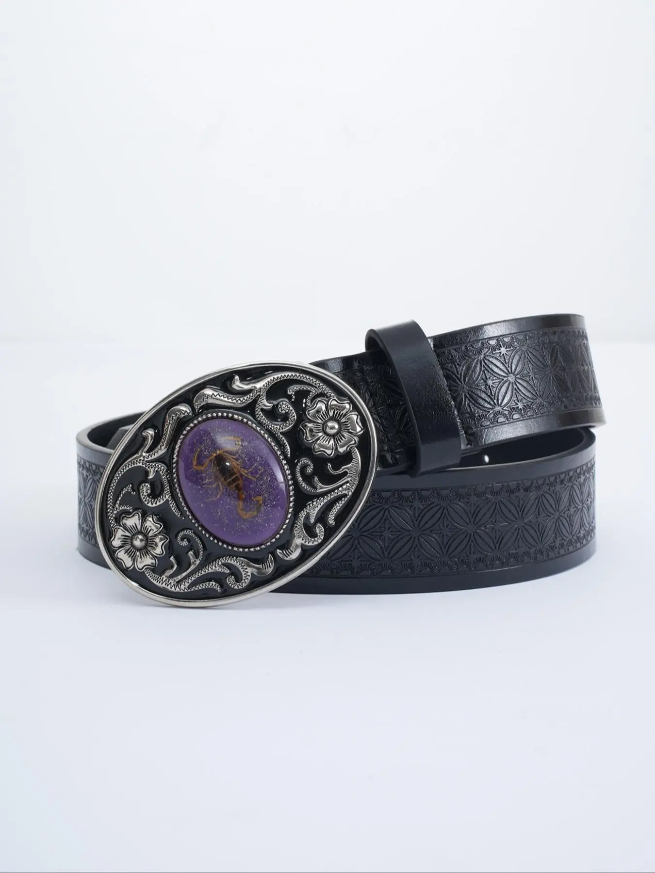 Scorpion Pattern Fashionable Buckle Decorated Belt, Punk Style Pu Leather Belt for Women & Men, Cool Trendy All-match & Exquisite Belt for Birthday Gift, Fashionable Metal Buckle, Fashion Belts