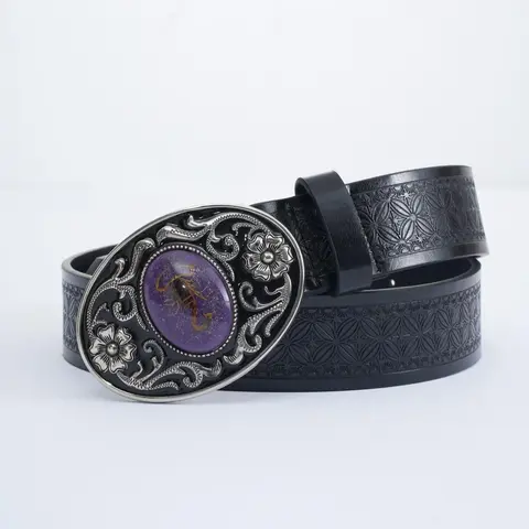 Scorpion Pattern Fashionable Buckle Decorated Belt, Punk Style Pu Leather Belt for Women & Men, Cool Trendy All-match & Exquisite Belt for Birthday Gift, Fashionable Metal Buckle, Fashion Belts