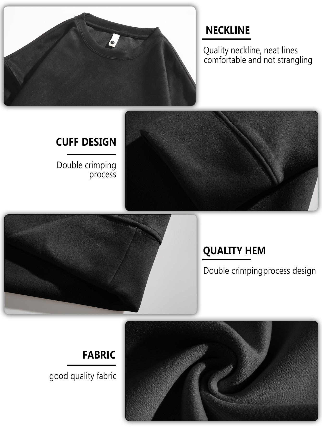 CCCMAI Men's Crewneck Sweatshirts, Long Sleeve Thermal Pullover Tops, Regular Fit Long Sleeve Round Neck Pullover for Spring Fall, Crewneck Top Menswear Casual Classic Stylish