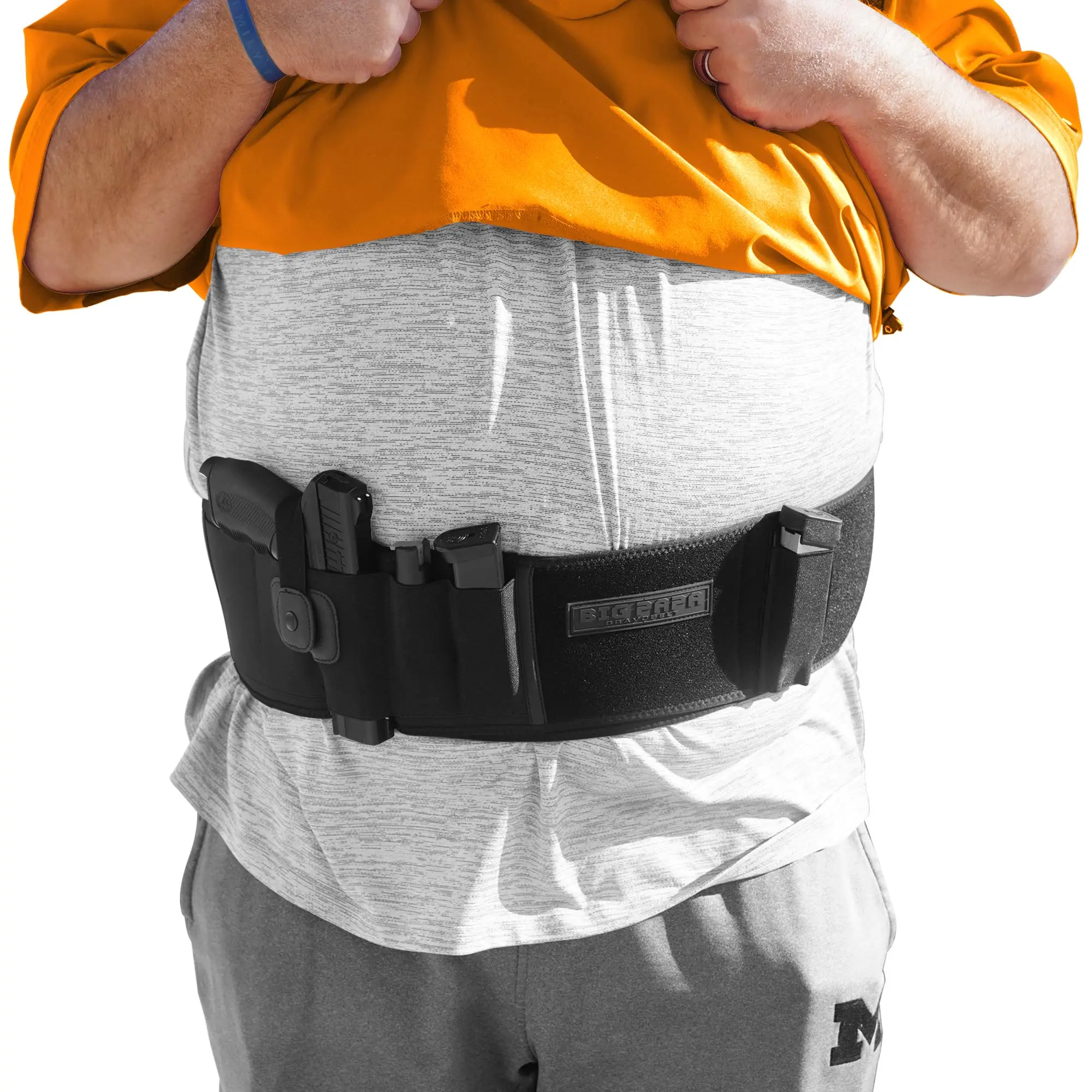 BRAVOBELT Big Papa Edition - Belly Band Holster for Big Guys -  Fits 55" to 65" Belly
