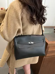 Women's Solid Color Shoulder Bag, Elegant Commuter Bag, Large Capacity High-Quality Design, Perfect for Daily Use, Versatile for Any Occasion, Work Bag