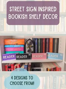 Bookish Street Sign Decor | Reader Rd & Smut St Shelf Signs | Booktok Bookshelf Aesthetic