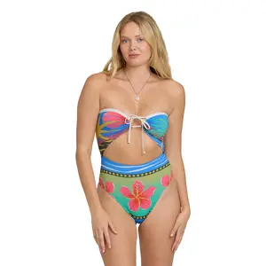 BILLABONG Folk Story Andrew One-Piece Swimsuit - Multi, Adjustable Straps Beachwear, Pool Beach Holiday