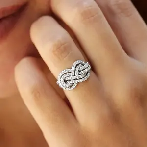 Elegant Decorated Knot Design Ring, Fashion Accessories for Women, Trendy Jewellery Accessories, Trendy All-match &Exquisite Jewelry for Birthday Gift