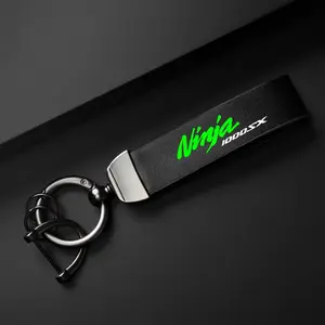 PU Carbon Fiber Motorcycle Keychain Wristlet Strap Holder for Kawasaki Ninja1000 Ninja1000SX, Durable and Stylish Key Ring, Perfect Gift for Motorbike Enthusiasts