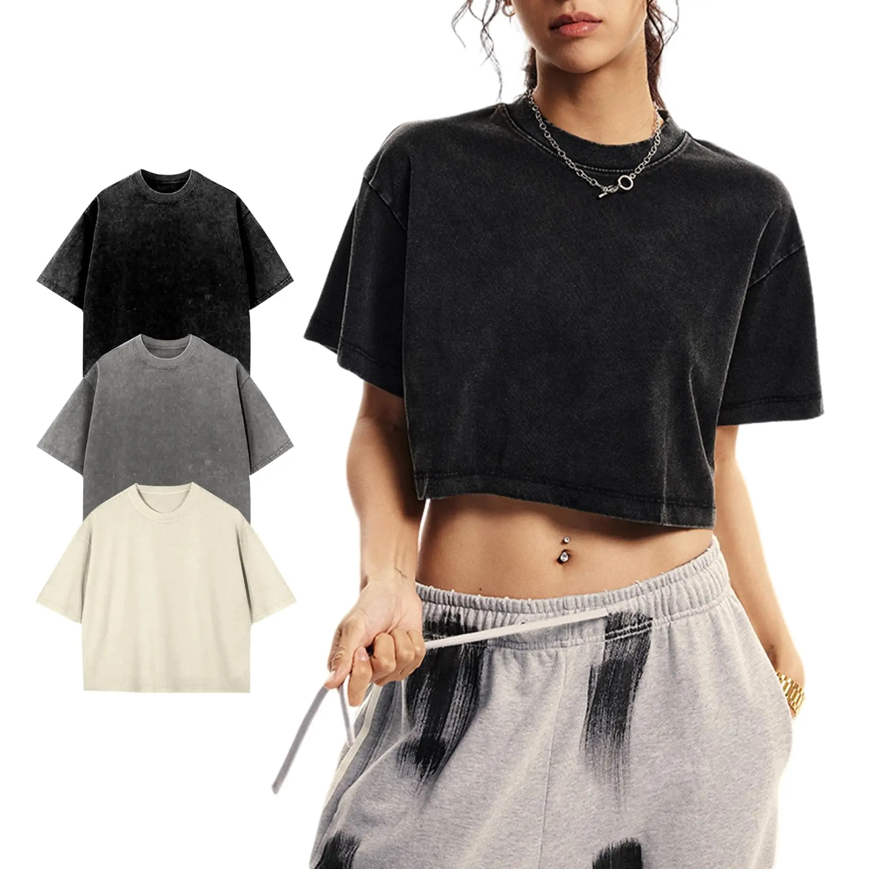 Arssm Cropped T Shirts for Women Vintage Acid Wash Tees Short Sleeve Cotton Crop Top Casual Streetwear Arssm Cropped T Shirts for Women Vintage Acid Wash Tees Short Sleeve Cotton Crop Top Casual Streetwear